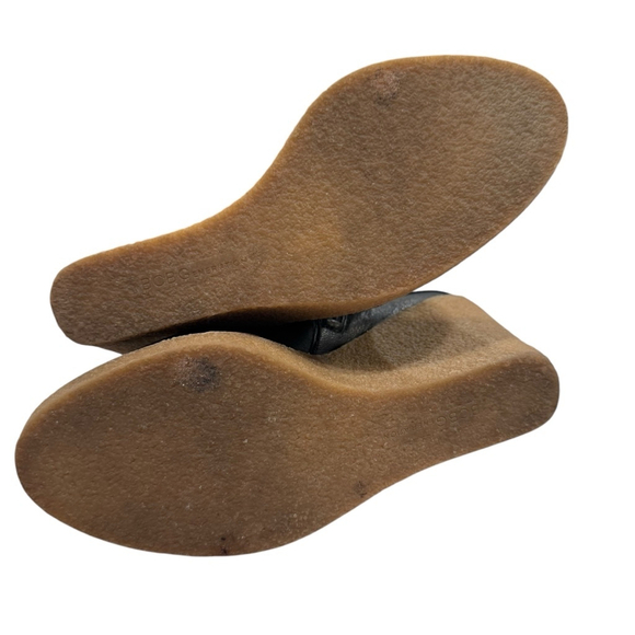 BCBGeneration Black Leather Wedge Booties Size 7.5 - Picture 7 of 9